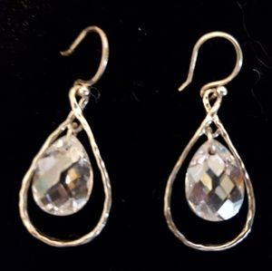 Silpada Sterling Silver & faceted crystal teardrop